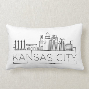 Rectangle Kansas City, Arkansas Coussin Skyline Lumbar