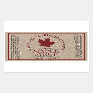 Rectangle Kraft Maple Syrup with Nutrition Facts Sticker
