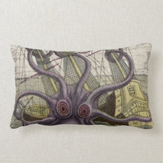 Rectangle Kraken/poulpe Eatting un coussin lombaire de