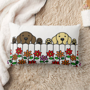 Rectangle Labrador Duo vous regarder Lumbar Coussin