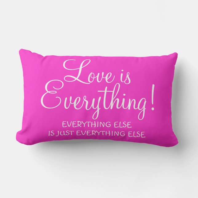 Rectangle L'AMOUR EST TOUT Coussin Lumbar Jeu d'Oreiller (Recto)