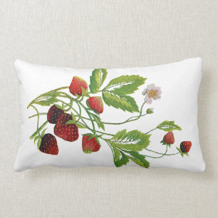Rectangle Le Faux a brodé le coussin de fraise