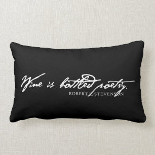 Rectangle Le vin est coussin mis en bouteille de poésie