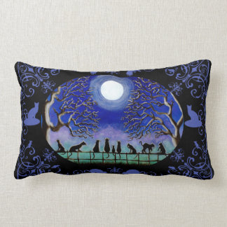 Rectangle Les chats noirs autoguident le coussin de décor