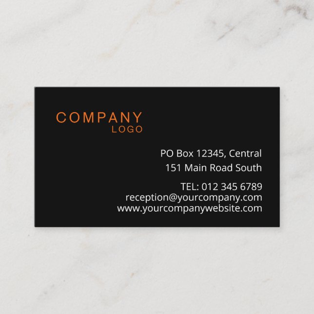 RECTANGLE LOGO COMPANY BRANDED BUSINESS CUSTOM CARD (Front)