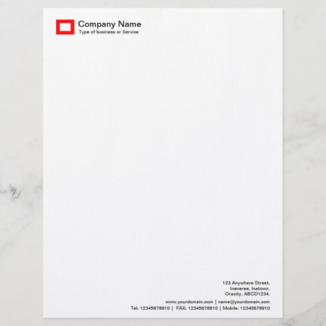 Rectangle Logo - Red Letterhead (Front)