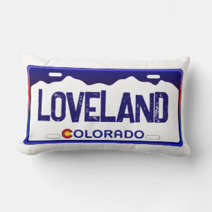 Rectangle Loveland Colorado plaque bleue coussin