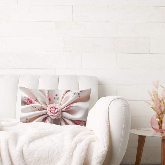 Rectangle Lumbar coussin avec roses pour canapé, chaise et l (Canapé)