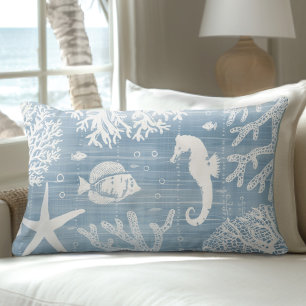 Rectangle Lumbar Coussin bleu clair