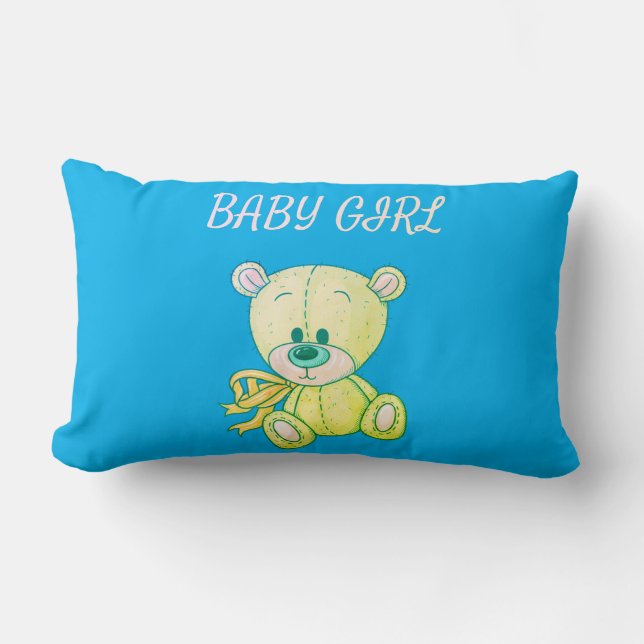 Rectangle Lumbar Coussin de l'ours vert citron (Recto)