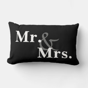 Rectangle M. et Mme typographie coussin moderne audacieux