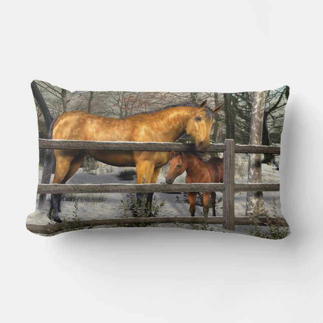 Rectangle Mare et Foie en Lumbar Coussin d'hiver (Recto)
