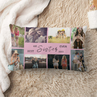 Rectangle Meilleure Sœur Ever – Coussin Collage 8 Photos