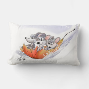 Rectangle Mic, Mac et Moe's Winter Holiday Lumbar Coussin