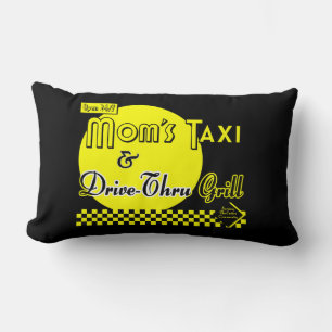 Rectangle Moms Taxi et grill Coussin rétro
