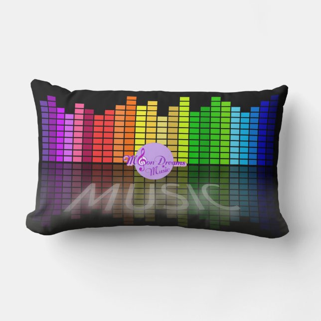Rectangle MoonDreams Music Equalizer Lumbar Coussin (Recto)