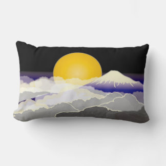 Rectangle Mt.FUJI & MOON Japon Lumbar Coussin
