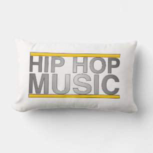 Rectangle Musique Hip hop (blanc - noir 2 faces) Coussin