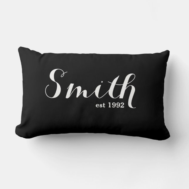 Rectangle Nom de famille Lumbar Coussin - Smith (Recto)