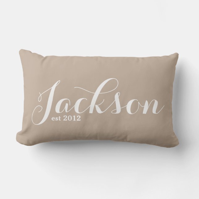 Rectangle Nom Lumbar Coussin Tan et blanc (Recto)