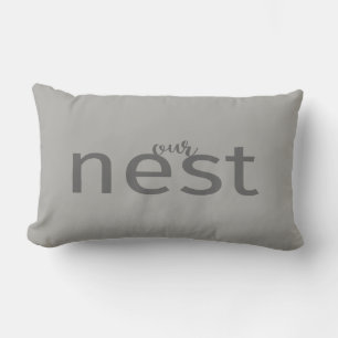 Rectangle Notre nid Simple Grey Moderne Style Ferme Coussin