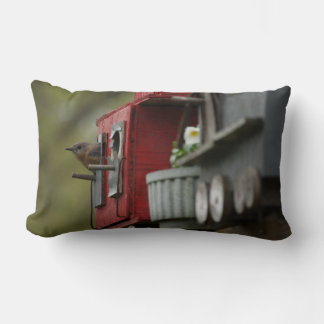 Rectangle Oiseau bleu dans le coussin de volière