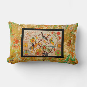 Rectangle Oiseaux encadrés et coussin lombaire de papillons