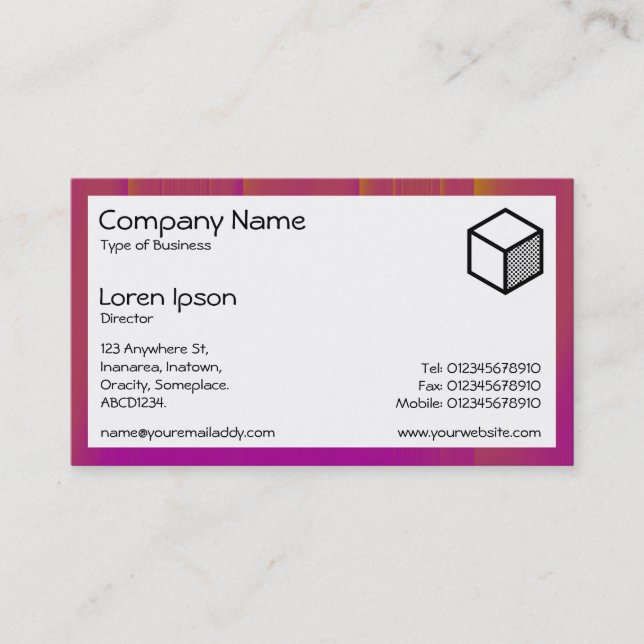 Rectangle - Orange and Magenta Bands Business Card (Front)