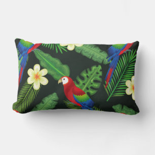 Rectangle Parrot coloré et Coussin d'impression florale