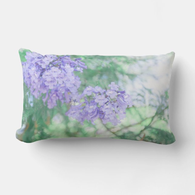 Rectangle Pastel Jacaranda Arbre Fleurs Jeter Coussin Oreill (Recto)