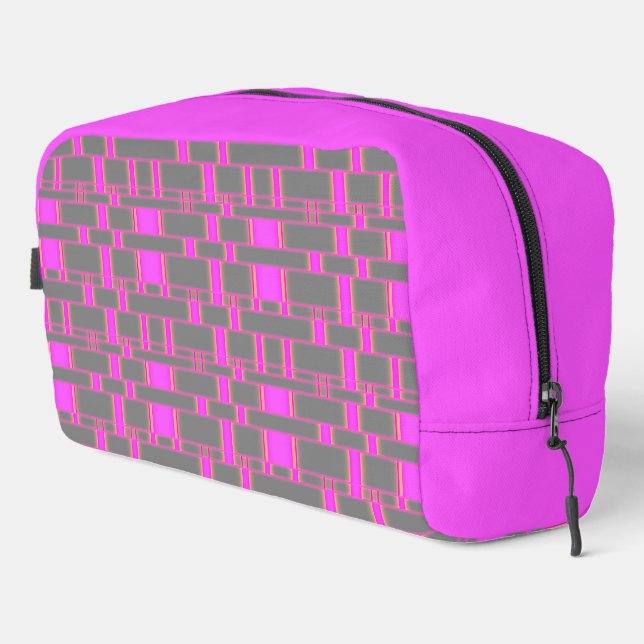 Rectangle Pattern Grey 10 Dopp Kit (Right Corner)