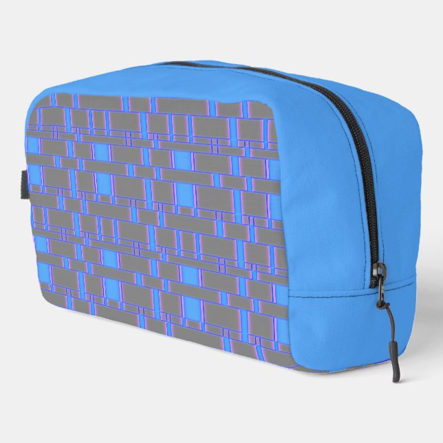 Rectangle Pattern Grey 7 Dopp Kit (Right Corner)