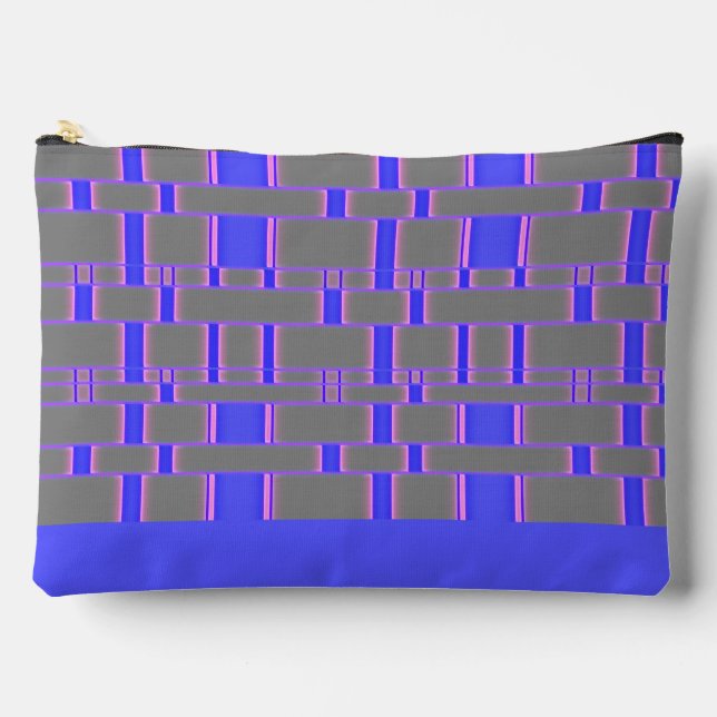 Rectangle Pattern Grey 8 Accessory Pouch (Front)