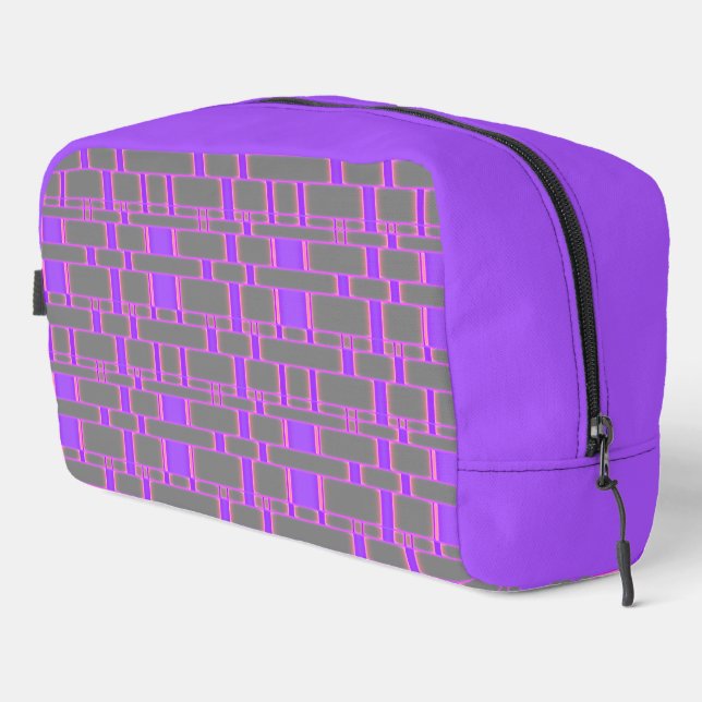 Rectangle Pattern Grey 9 Dopp Kit (Right Corner)