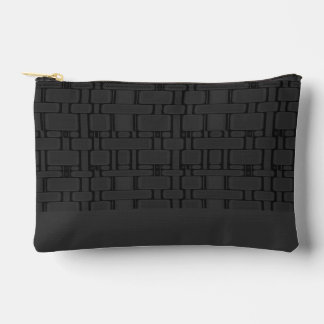 Rectangle Pattern Neutral Charcoal Accessory Pouch