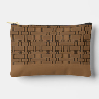 Rectangle Pattern Neutral Coffee Accessory Pouch