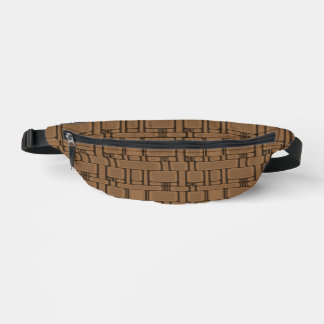 Rectangle Pattern Neutral Coffee Fanny Pack