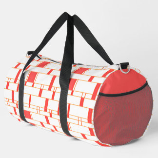Rectangle Pattern White 12 Duffle Bag