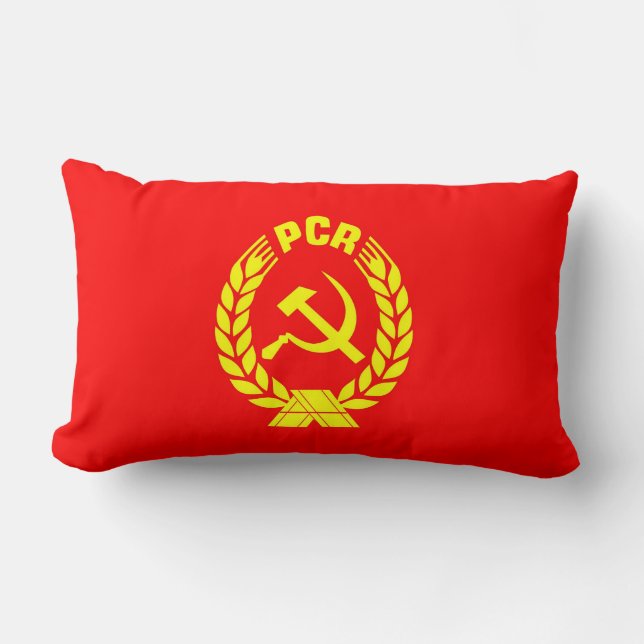 Rectangle pcr vieux parti communiste roumain drapeau coussin (Recto)