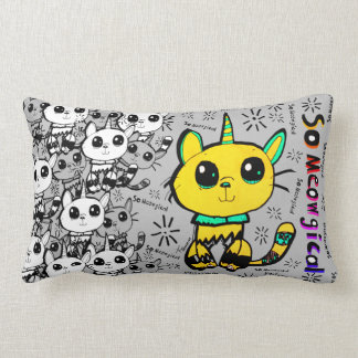 Rectangle Pensez à l'olive ・ So Meowgical Chat Coussin par T