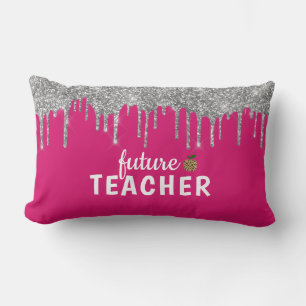 Rectangle Personnalisé Glam enseignant Lumbar Coussin