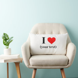 Rectangle PERSONNALISÉ! I Coussin Lumbar du coeur 13" x 21" 