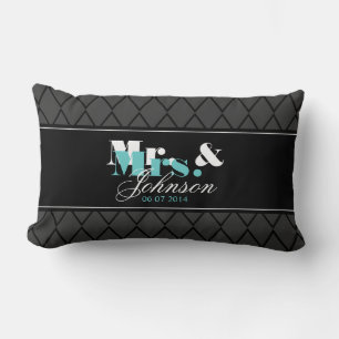 Rectangle Personnalisé M. et Mme newlyweds lumbar coussin