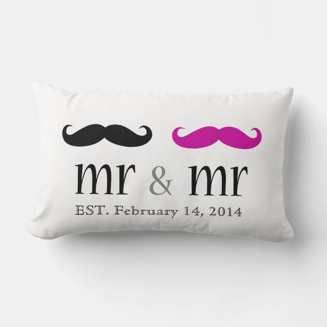 Rectangle Personnalisé M. & M. Mustache Coussin (Recto)
