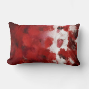 Rectangle Pétales de rose rouge peinture - Coussin