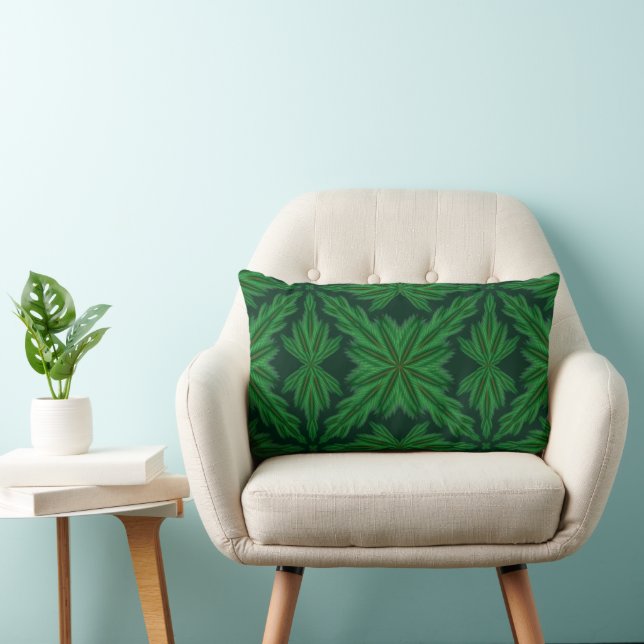 Rectangle Pine Mandala Forest Lumbar Coussin (Chaise)