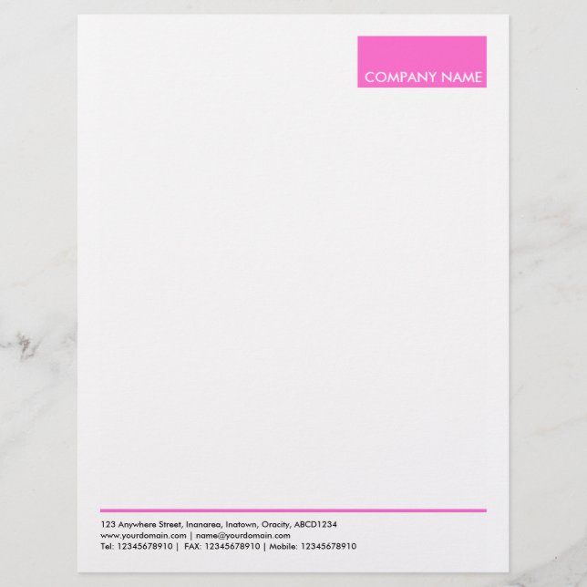 Rectangle - Pink Letterhead (Front)