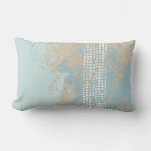 Rectangle plage de sable rocheux point bois abstrait coussin