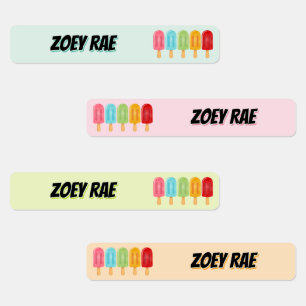 Rectangle Popsicle Nom de l'école Étiquettes