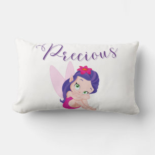 Rectangle Purple Princess Fairy Lumbar Coussin